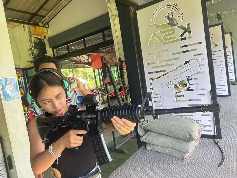 Krabi shooting range(.22 LRM4, .10 bullet) - Ao Nang Pickup, Break Time, and the Lead-In Before You Shoot